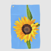 ブルースカイゴルフタオル夏に黄色のひまわり ゴルフタオル (正面)