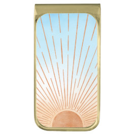 ブルースカイサンポートレート金ゴールドフィニッシュマネークリップ ゴールド マネークリップ