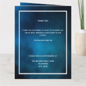 ブルースカイシルバー写真エレガント葬儀プログラム サンキューカード (裏面)
