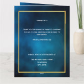 ブルースカイシルバー写真エレガント葬儀プログラム サンキューカード (裏面)