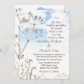 ブルースカイシンプルボタニカルガーデンクリスチャン結婚ズ 招待状 (正面/裏面)
