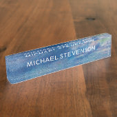 ブルースカイシーユニーク抽象芸術シモダンック デスクネームプレート (側面)