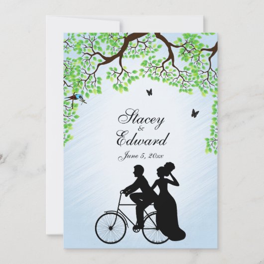 ブルースカイズバイシクル結婚式招待状 招待状 (正面)