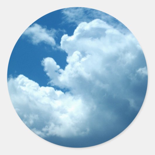 'ブルースカイ'ダークブルースティッカー ラウンドシール (正面)