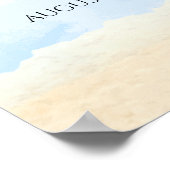 ブルースカイトロピカルビーチサーフベビーシャワーウェルカム ポスター (角)