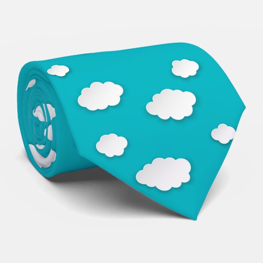 ブルースカイネックタイの白い雲 – 穏やかな自然 ネクタイ (ロール)