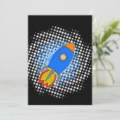 ブルースカイハーフトーンにマンガロケットシーン銀河系 招待状 (スタンド正面)