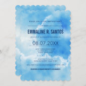 ブルースカイバースデーパーティー招待状 招待状 (正面/裏面)