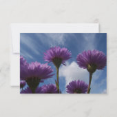 ブルースカイパープルフラワースモール結婚式招待状 招待状 (裏面)