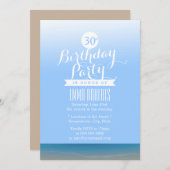 ブルースカイビーチテーマバースデーパーティー 招待状 (正面/裏面)