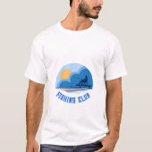 ブルースカイフィッシャーマン魚釣りクラブTシャツ Tシャツ (正面)