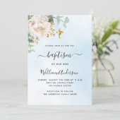 ブルースカイフローラユーカリ少年クロスバプテスマ 招待状 (スタンド正面)