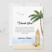 ブルースカイベビーオンボードビーチサーフベビーシャワー サンキューカード (正面)