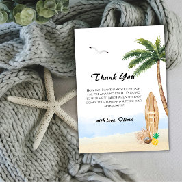 ブルースカイベビーオンボードビーチサーフベビーシャワー サンキューカード