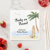 ブルースカイベビーオンボードビーチサーフベビーシャワー スタンダードランチョンナプキン (インサイチュ)