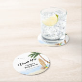 ブルースカイベビーオンボードビーチサーフベビーシャワー ラウンドペーパーコースター (インサイチュ)