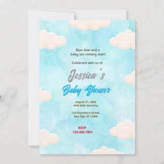 ブルースカイベビーシャワー 招待状