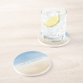 ブルースカイベージュサンドグラデーションウォーターパーソナライズされたカラー コースター (側面)