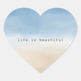 ブルースカイベージュサンドグラデーションウォーターパーソナライズされたカラー ハートシール