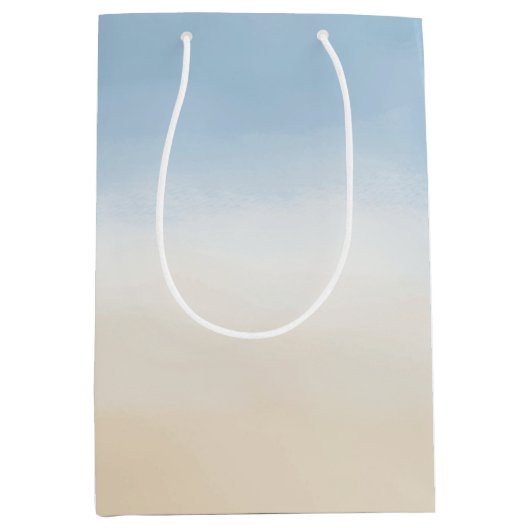 ブルースカイベージュサンドグラデーションウォーター色 ミディアムペーパーバッグ (正面)