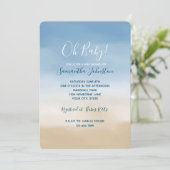 ブルースカイベージュサンドグラデーションウォーター色 招待状 (スタンド正面)