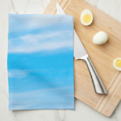 ブルースカイホワイトクラウドエレガントカスタムテンプレート キッチンタオル (四つ折り)