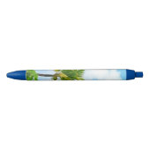 ブルースカイホワイトクラウドグリーンパームズトレンディー自然 青ボールペン (正面)