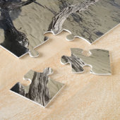 ブルースカイホワイトクラウドブルーシードリフトウッドビーチ ジグソーパズル (側面)