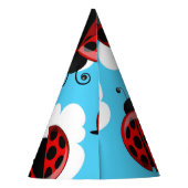 ブルースカイホワイトクラウドレッドラディバグビートル昆虫 パーティーハット (裏面)