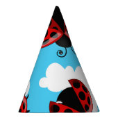 ブルースカイホワイトクラウドレッドラディバグビートル昆虫 パーティーハット (右)