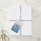 ブルースカイホワイトシェブロン ギフトタグ (より糸付き)