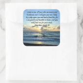 ブルースカイマシュー11:28日の出の写真デザイン スクエアシール (バッグ)