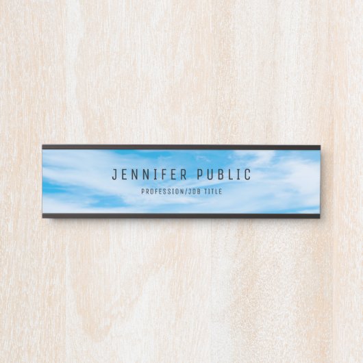 ブルースカイモダンクシンプルロエレガントテンプレート サインプレート (正面)