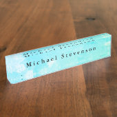 ブルースカイモダンデザインパーソナルユニーク デスクネームプレート (側面)