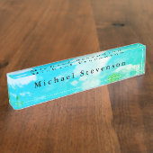 ブルースカイモダンデザインパーソナルユニーク デスクネームプレート (側面)