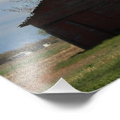 ブルースカイ付きカンザスカントリーレッドバーン フォトプリント            (角)