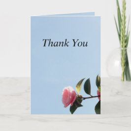 ブルースカイ付きピンクローズサンキューカード サンキューカード