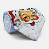 ブルースカイ冬とサンタ・タイの雪片 ネクタイ (ロール)