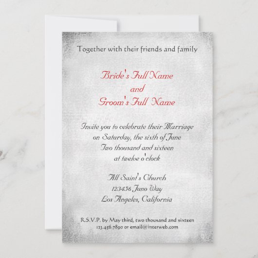 ブルースカイ幽霊のよく出るウィズラヴェンス結婚式招待状 招待状 (裏面)