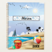 ブルースカイ日当たりの良い熱帯ビーチ プランナー手帳 (正面)