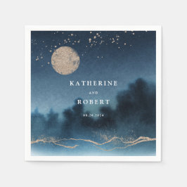 ブルースカイ水彩風景結婚ズモノグラム スタンダードカクテルナプキン