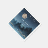ブルースカイ水彩風景結婚ズモノグラム スタンダードカクテルナプキン (角)