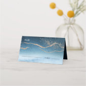 ブルースカイ水彩風景結婚座席表 プレイスカード (正面)