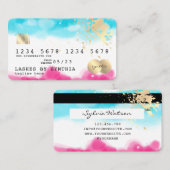 ブルースカイ海ウォーターカラークレジットカード夏ビーチ 名刺 (正面/裏面)