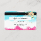 ブルースカイ海ウォーターカラークレジットカード夏ビーチ 名刺 (裏面)