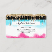 ブルースカイ海水カラークレジットカード金ゴールドドリップ 名刺 (裏面)