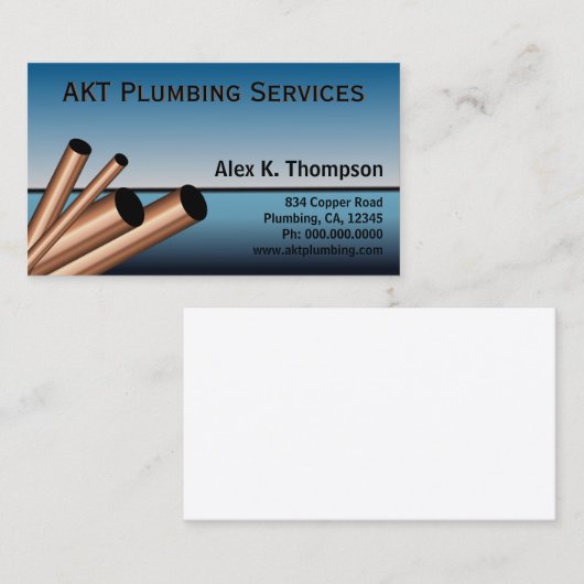 ブルースカイ海銅鋼管配管配管設備 名刺 (正面/裏面)