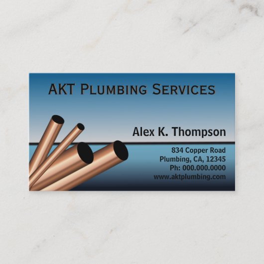 ブルースカイ海銅鋼管配管配管設備 名刺 (正面)