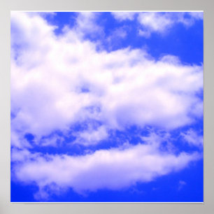 ブルースカイ澄んスクエアポスターの雲 ポスター