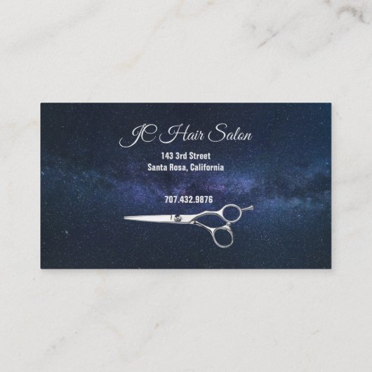 ブルースカイ王室のプシのヘアスタイリスト銀鋏 名刺 (裏面)